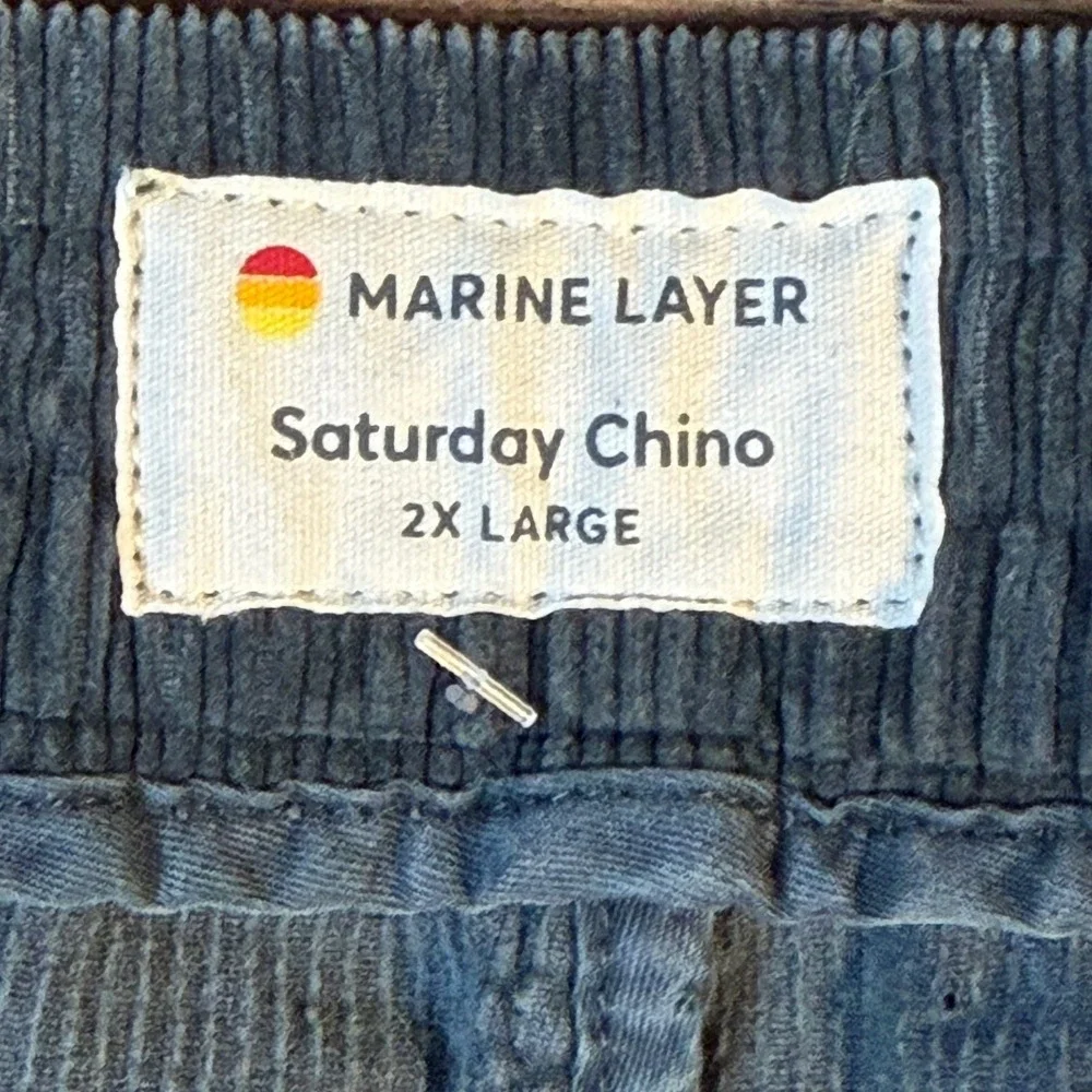 NWT Marine Layer Saturday Stretch Corduroy Slim Straight Green Pants XXL Preppy‎